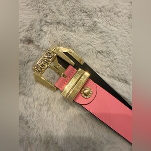versace jeans couture pink belt